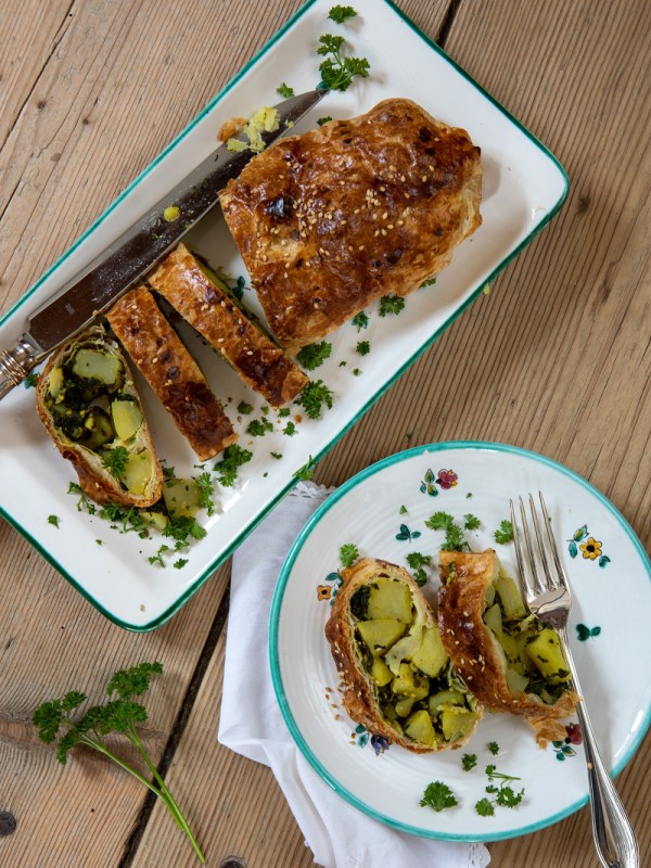 Erdäpfel-Spinat-Strudel
